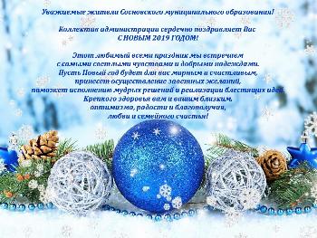 Уважаемые жители Сосновского муниципального образования! Коллектив администрации сердечно поздравляет Вас С НОВЫМ 2019 ГОДОМ!