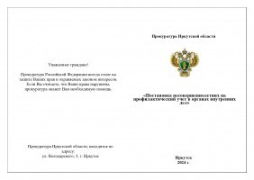 Памятка «Постановка несовершеннолетних на профилактический учет в органах внутренних дел»