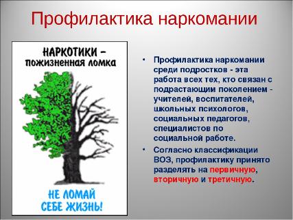 Профилактика наркомании